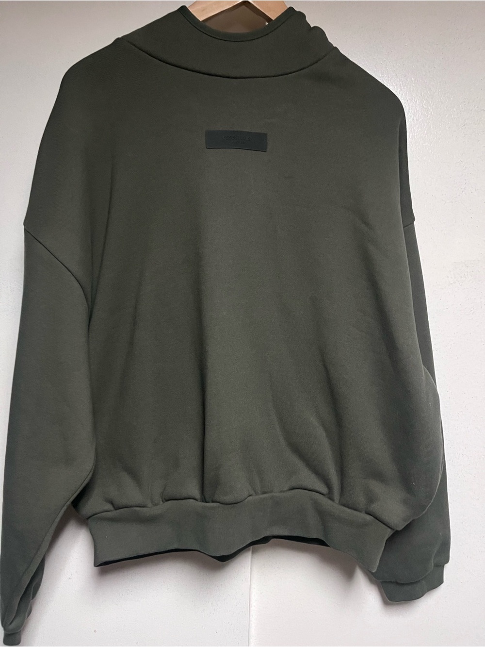 Essentials Olive Green Relaxed Crewneck Sweatshirt